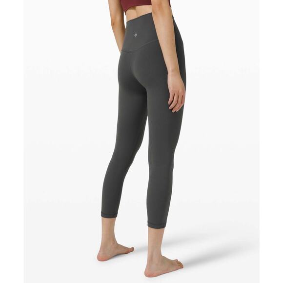 Lululemon Align Crop 23" Womens Size 14 Graphite Grey W6BQVS EUC - Picture 2 of 9